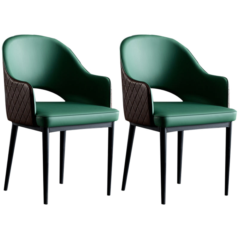 Industrial Dining Room Side Chairs Kitchen Open Back Chair with Arm Green 2 Piece Set Clearhalo 'Dining Chairs' 'Dining Tables & Seating' 'dining_chair' 'furn' 'furn_dining_chair' 'Furniture' 'Kitchen & Dining Furniture' 5186276