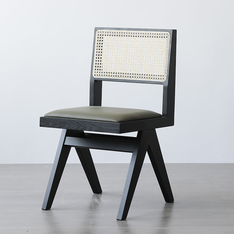Traditional Dining Chair Wooden Open Back Side Chair for Home Black Upholstered Chair(s) 1 Piece Clearhalo 'Dining Chairs' 'Dining Tables & Seating' 'dining_chair' 'furn' 'furn_dining_chair' 'Furniture' 'Kitchen & Dining Furniture' 5186316