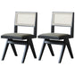 Traditional Dining Chair Wooden Open Back Side Chair for Home Black Upholstered Chair(s) 2 Piece Set Clearhalo 'Dining Chairs' 'Dining Tables & Seating' 'dining_chair' 'furn' 'furn_dining_chair' 'Furniture' 'Kitchen & Dining Furniture' 5186317