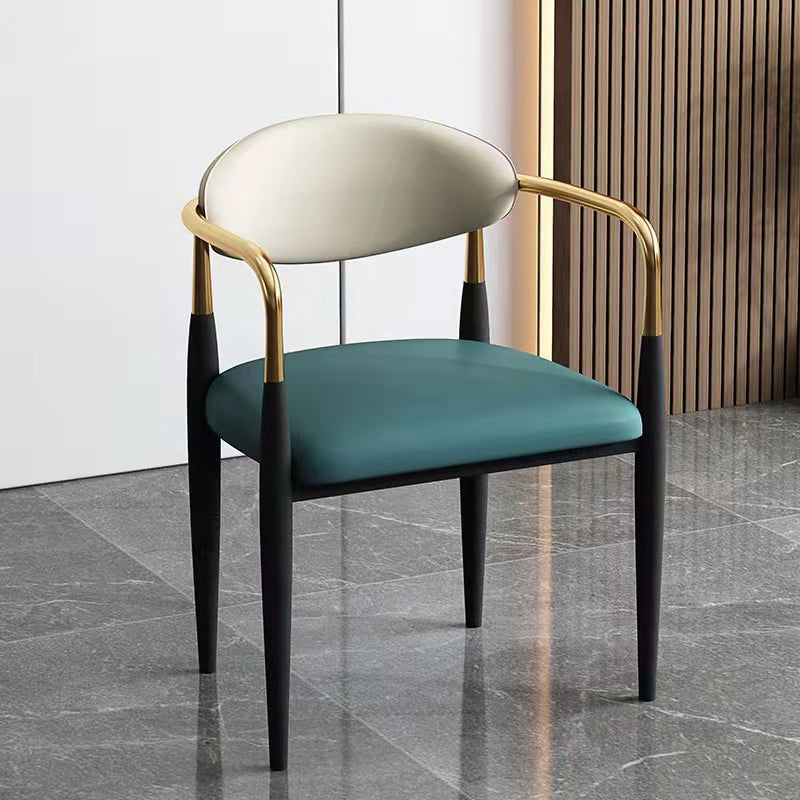 Industrial Dining Room Arm Chairs Metal Open Chair for Kitchen Green 1 Piece Clearhalo 'Dining Chairs' 'Dining Tables & Seating' 'dining_chair' 'furn' 'furn_dining_chair' 'Furniture' 'Kitchen & Dining Furniture' 5186362