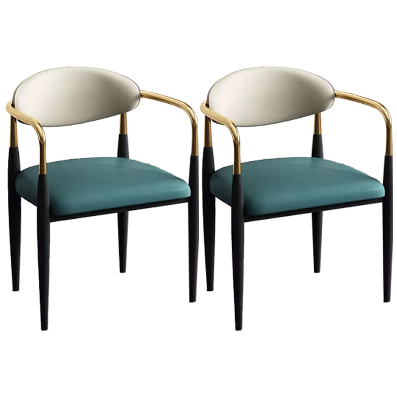 Industrial Dining Room Arm Chairs Metal Open Chair for Kitchen Green 2 Piece Set Clearhalo 'Dining Chairs' 'Dining Tables & Seating' 'dining_chair' 'furn' 'furn_dining_chair' 'Furniture' 'Kitchen & Dining Furniture' 5186363