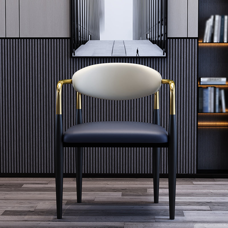 Industrial Dining Room Arm Chairs Metal Open Chair for Kitchen Clearhalo 'Dining Chairs' 'Dining Tables & Seating' 'dining_chair' 'furn' 'furn_dining_chair' 'Furniture' 'Kitchen & Dining Furniture' 5186365