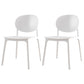 Plastic Contemporary Armless Chair Dining Room Open Back Chair