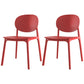 Plastic Contemporary Armless Chair Dining Room Open Back Chair