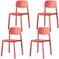 Plastic Contemporary Armless Chair Dining Room Open Back Chair