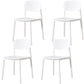 Plastic Contemporary Armless Chair Dining Room Open Back Chair