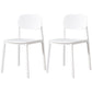 Plastic Contemporary Armless Chair Dining Room Open Back Chair