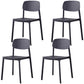 Plastic Contemporary Armless Chair Dining Room Open Back Chair