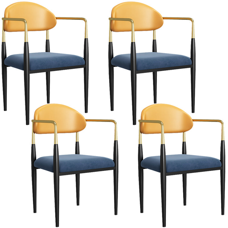 Dining Room Side Chairs Industrial Open Kitchen Chair for Home Orange 4 Piece Set Clearhalo 'Dining Chairs' 'Dining Tables & Seating' 'dining_chair' 'furn' 'furn_dining_chair' 'Furniture' 'Kitchen & Dining Furniture' 5186460