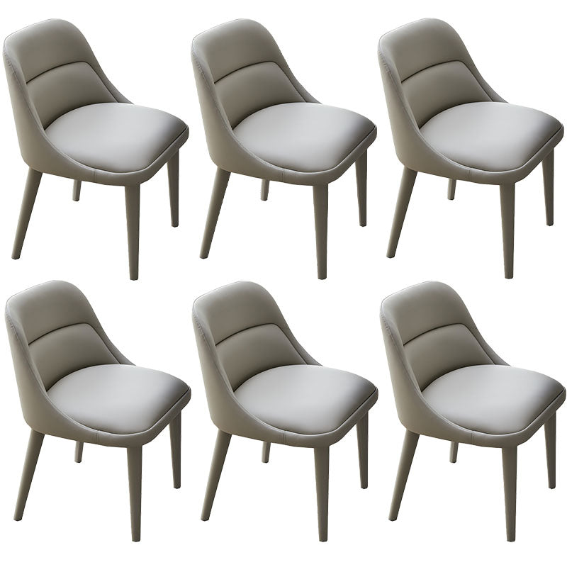 Eigentijds ontwerp armloze vaste stoel voor lederen eetkamerstoelen