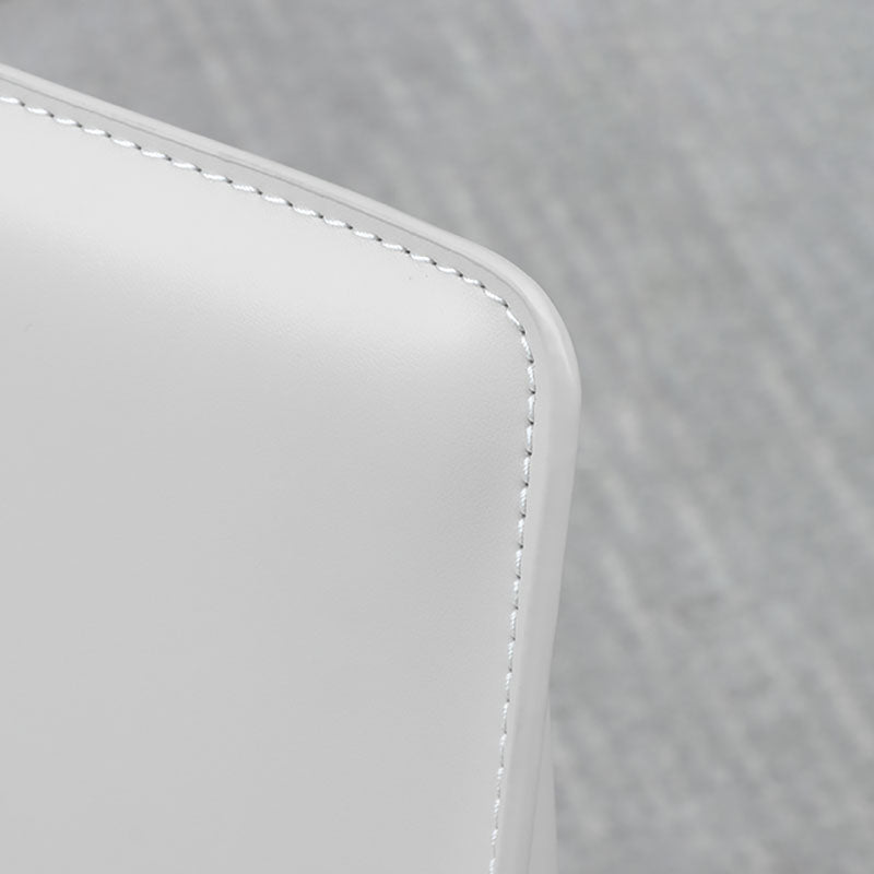 Chaises latérales de salle à manger en cuir contemporain chaise arrière solide sans arme pour cuisine