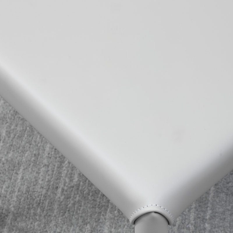 Chaises latérales de salle à manger en cuir contemporain chaise arrière solide sans arme pour cuisine
