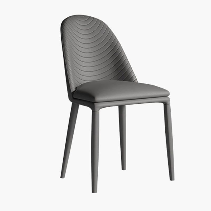 Contemporary Metal Dining Chair Dining Armless Chair for Restaurant Use Dark Gray 1 Piece Clearhalo 'Dining Chairs' 'Dining Tables & Seating' 'dining_chair' 'furn' 'furn_dining_chair' 'Furniture' 'Kitchen & Dining Furniture' 5186604