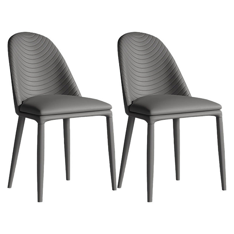 Contemporary Metal Dining Chair Dining Armless Chair for Restaurant Use Dark Gray 2 Piece Set Clearhalo 'Dining Chairs' 'Dining Tables & Seating' 'dining_chair' 'furn' 'furn_dining_chair' 'Furniture' 'Kitchen & Dining Furniture' 5186607
