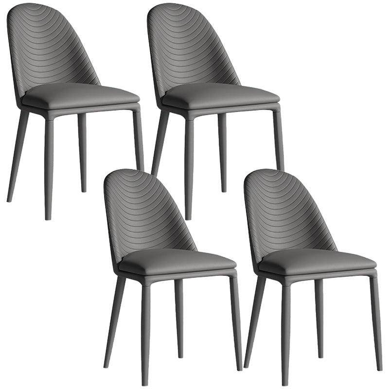 Contemporary Metal Dining Chair Dining Armless Chair for Restaurant Use Dark Gray 4 Piece Set Clearhalo 'Dining Chairs' 'Dining Tables & Seating' 'dining_chair' 'furn' 'furn_dining_chair' 'Furniture' 'Kitchen & Dining Furniture' 5186608