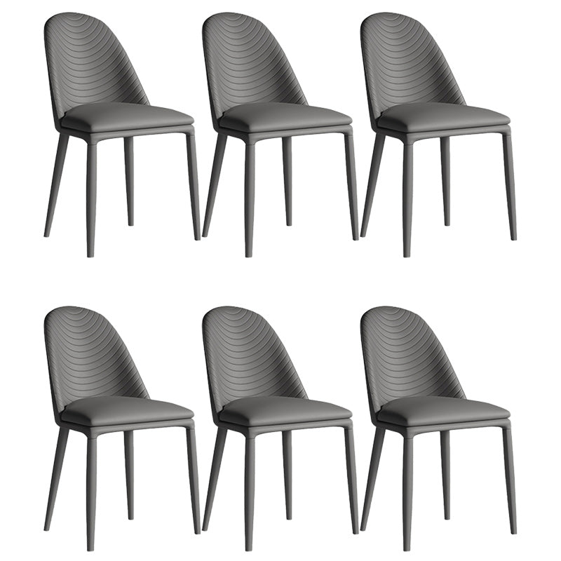 Contemporary Metal Dining Chair Dining Armless Chair for Restaurant Use Dark Gray 6 Piece Set Clearhalo 'Dining Chairs' 'Dining Tables & Seating' 'dining_chair' 'furn' 'furn_dining_chair' 'Furniture' 'Kitchen & Dining Furniture' 5186611