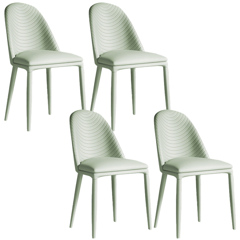 Contemporary Metal Dining Chair Dining Armless Chair for Restaurant Use Light Green 4 Piece Set Clearhalo 'Dining Chairs' 'Dining Tables & Seating' 'dining_chair' 'furn' 'furn_dining_chair' 'Furniture' 'Kitchen & Dining Furniture' 5186616