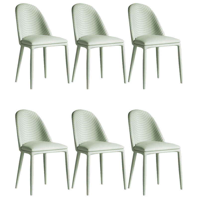 Contemporary Metal Dining Chair Dining Armless Chair for Restaurant Use Light Green 6 Piece Set Clearhalo 'Dining Chairs' 'Dining Tables & Seating' 'dining_chair' 'furn' 'furn_dining_chair' 'Furniture' 'Kitchen & Dining Furniture' 5186617