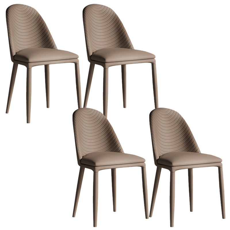Contemporary Metal Dining Chair Dining Armless Chair for Restaurant Use Coffee 4 Piece Set Clearhalo 'Dining Chairs' 'Dining Tables & Seating' 'dining_chair' 'furn' 'furn_dining_chair' 'Furniture' 'Kitchen & Dining Furniture' 5186621