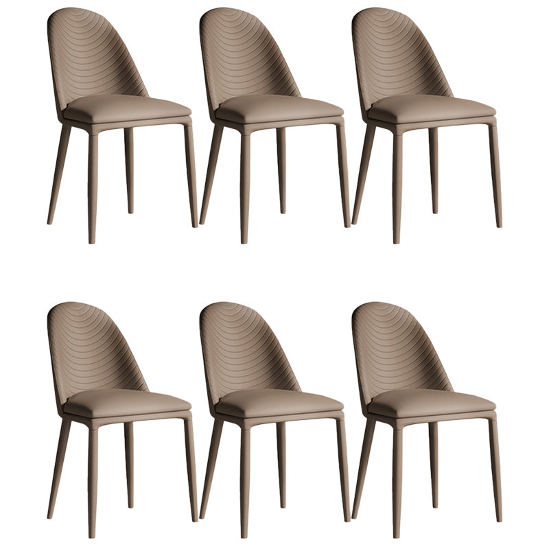 Contemporary Metal Dining Chair Dining Armless Chair for Restaurant Use Coffee 6 Piece Set Clearhalo 'Dining Chairs' 'Dining Tables & Seating' 'dining_chair' 'furn' 'furn_dining_chair' 'Furniture' 'Kitchen & Dining Furniture' 5186622