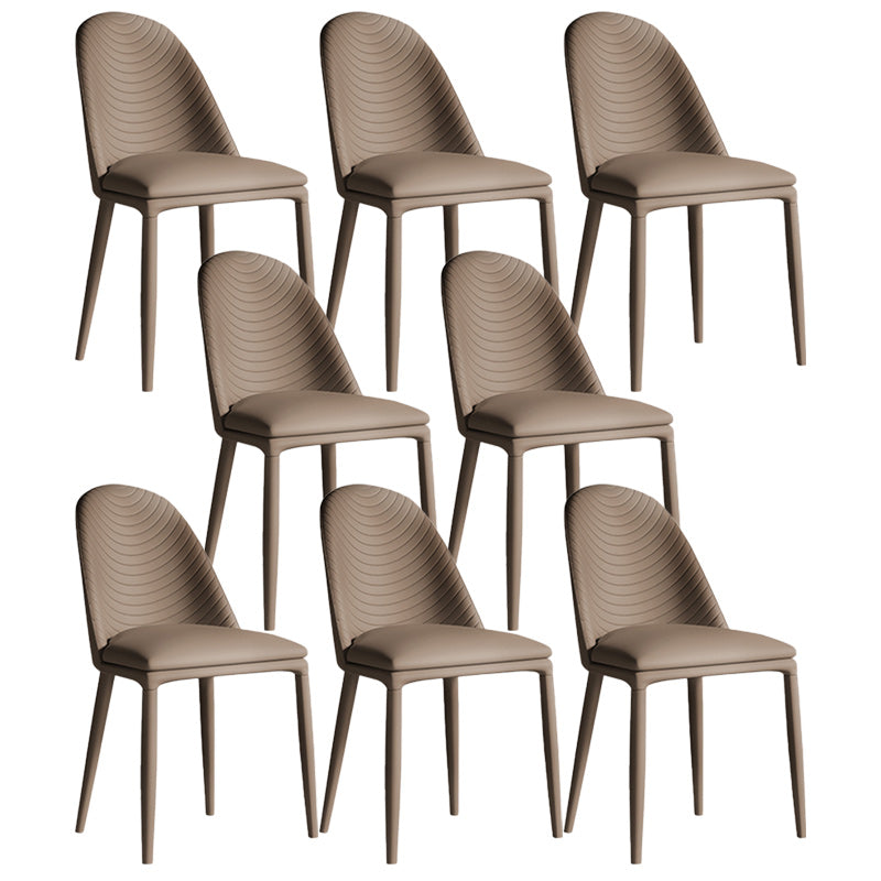 Contemporary Metal Dining Chair Dining Armless Chair for Restaurant Use Coffee 8 Piece Set Clearhalo 'Dining Chairs' 'Dining Tables & Seating' 'dining_chair' 'furn' 'furn_dining_chair' 'Furniture' 'Kitchen & Dining Furniture' 5186623