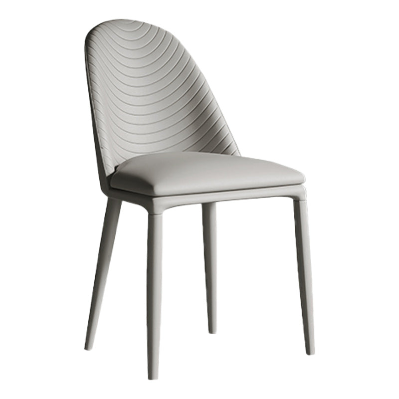 Contemporary Metal Dining Chair Dining Armless Chair for Restaurant Use Cream Gray 1 Piece Clearhalo 'Dining Chairs' 'Dining Tables & Seating' 'dining_chair' 'furn' 'furn_dining_chair' 'Furniture' 'Kitchen & Dining Furniture' 5186624