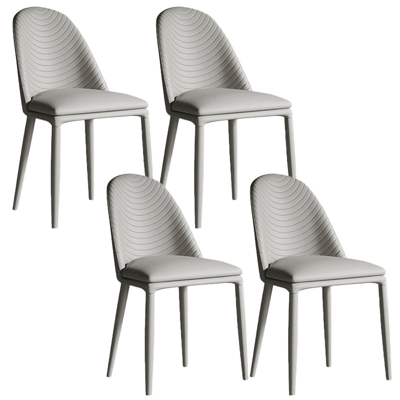 Contemporary Metal Dining Chair Dining Armless Chair for Restaurant Use Cream Gray 4 Piece Set Clearhalo 'Dining Chairs' 'Dining Tables & Seating' 'dining_chair' 'furn' 'furn_dining_chair' 'Furniture' 'Kitchen & Dining Furniture' 5186626