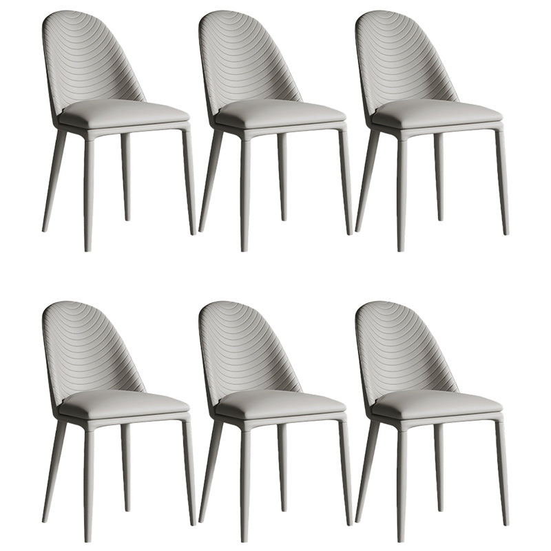 Contemporary Metal Dining Chair Dining Armless Chair for Restaurant Use Cream Gray 6 Piece Set Clearhalo 'Dining Chairs' 'Dining Tables & Seating' 'dining_chair' 'furn' 'furn_dining_chair' 'Furniture' 'Kitchen & Dining Furniture' 5186627
