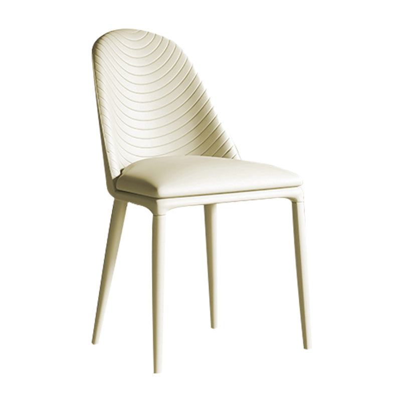 Contemporary Metal Dining Chair Dining Armless Chair for Restaurant Use Off-White 1 Piece Clearhalo 'Dining Chairs' 'Dining Tables & Seating' 'dining_chair' 'furn' 'furn_dining_chair' 'Furniture' 'Kitchen & Dining Furniture' 5186629