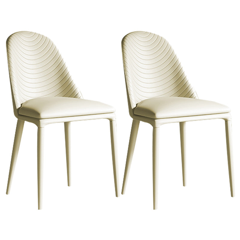 Contemporary Metal Dining Chair Dining Armless Chair for Restaurant Use Off-White 2 Piece Set Clearhalo 'Dining Chairs' 'Dining Tables & Seating' 'dining_chair' 'furn' 'furn_dining_chair' 'Furniture' 'Kitchen & Dining Furniture' 5186630