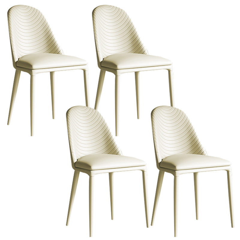 Contemporary Metal Dining Chair Dining Armless Chair for Restaurant Use Off-White 4 Piece Set Clearhalo 'Dining Chairs' 'Dining Tables & Seating' 'dining_chair' 'furn' 'furn_dining_chair' 'Furniture' 'Kitchen & Dining Furniture' 5186631