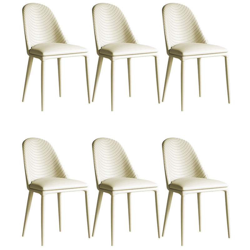 Contemporary Metal Dining Chair Dining Armless Chair for Restaurant Use Off-White 6 Piece Set Clearhalo 'Dining Chairs' 'Dining Tables & Seating' 'dining_chair' 'furn' 'furn_dining_chair' 'Furniture' 'Kitchen & Dining Furniture' 5186632