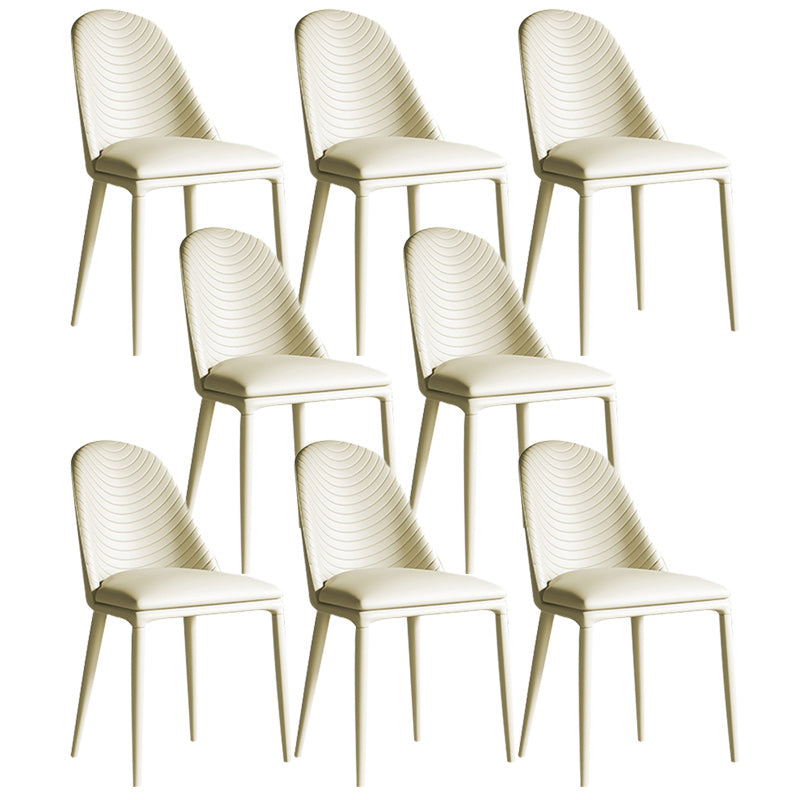 Contemporary Metal Dining Chair Dining Armless Chair for Restaurant Use Off-White 8 Piece Set Clearhalo 'Dining Chairs' 'Dining Tables & Seating' 'dining_chair' 'furn' 'furn_dining_chair' 'Furniture' 'Kitchen & Dining Furniture' 5186633