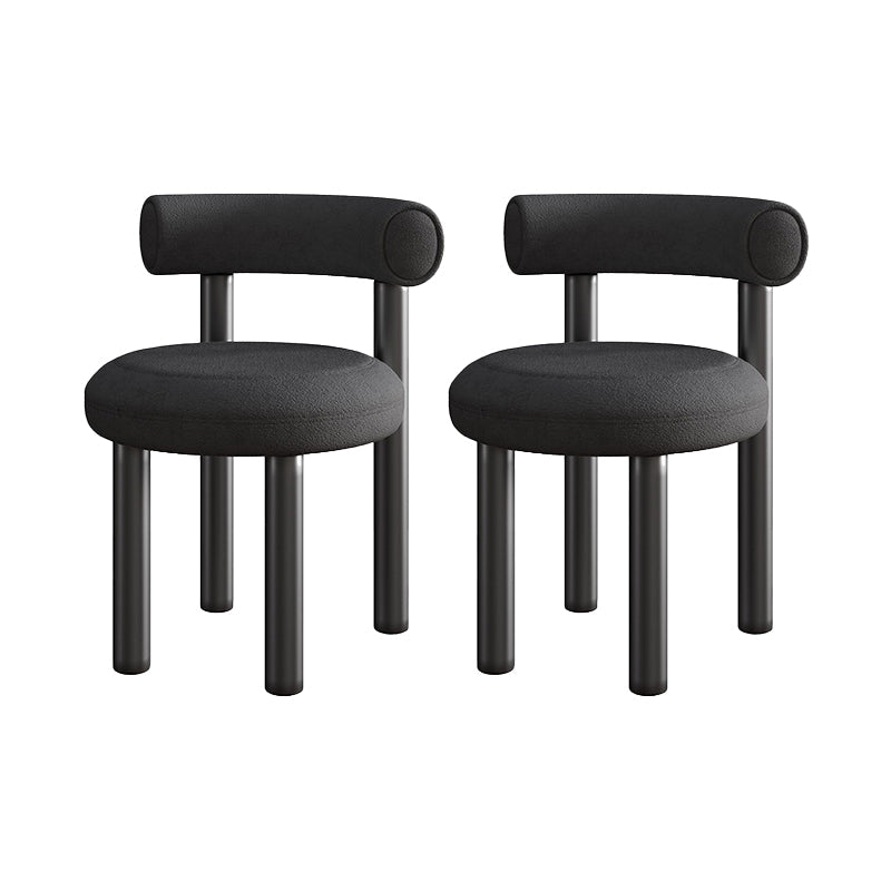 Contemporary Velvet Dining Armless Chair Metal Dining Chairs for Home Use Black 2 Piece Set Clearhalo 'Dining Chairs' 'Dining Tables & Seating' 'dining_chair' 'furn' 'furn_dining_chair' 'Furniture' 'Kitchen & Dining Furniture' 5186636