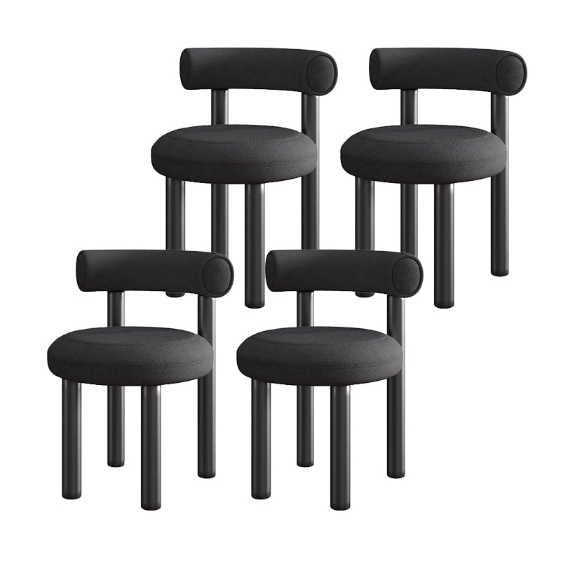 Contemporary Velvet Dining Armless Chair Metal Dining Chairs for Home Use Black 4 Piece Set Clearhalo 'Dining Chairs' 'Dining Tables & Seating' 'dining_chair' 'furn' 'furn_dining_chair' 'Furniture' 'Kitchen & Dining Furniture' 5186638