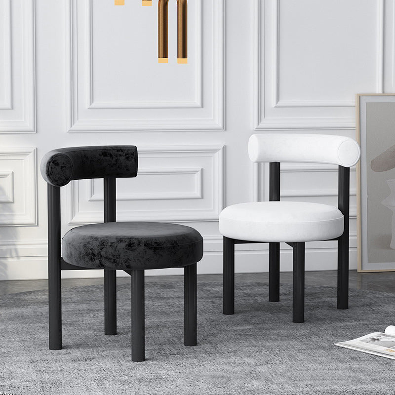 Contemporary Velvet Dining Armless Chair Metal Dining Chairs for Home Use Clearhalo 'Dining Chairs' 'Dining Tables & Seating' 'dining_chair' 'furn' 'furn_dining_chair' 'Furniture' 'Kitchen & Dining Furniture' 5186639