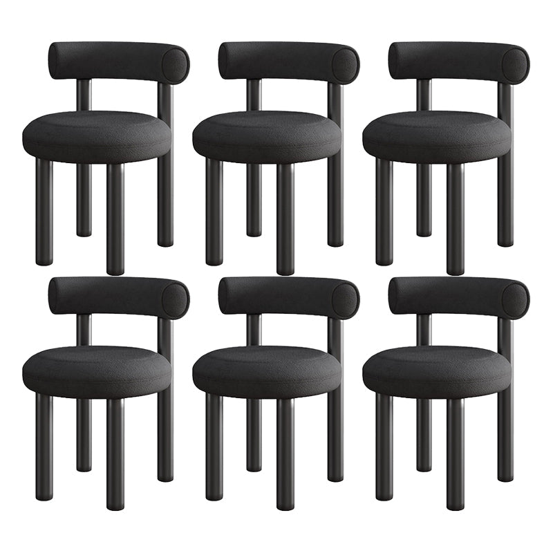Contemporary Velvet Dining Armless Chair Metal Dining Chairs for Home Use Black 6 Piece Set Clearhalo 'Dining Chairs' 'Dining Tables & Seating' 'dining_chair' 'furn' 'furn_dining_chair' 'Furniture' 'Kitchen & Dining Furniture' 5186640