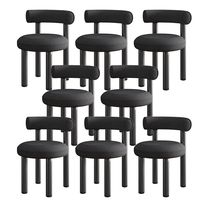 Contemporary Velvet Dining Armless Chair Metal Dining Chairs for Home Use Black 8 Piece Set Clearhalo 'Dining Chairs' 'Dining Tables & Seating' 'dining_chair' 'furn' 'furn_dining_chair' 'Furniture' 'Kitchen & Dining Furniture' 5186641