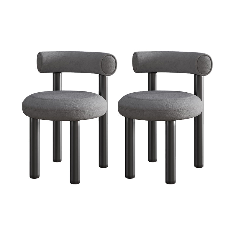 Contemporary Velvet Dining Armless Chair Metal Dining Chairs for Home Use Dark Gray 2 Piece Set Clearhalo 'Dining Chairs' 'Dining Tables & Seating' 'dining_chair' 'furn' 'furn_dining_chair' 'Furniture' 'Kitchen & Dining Furniture' 5186645