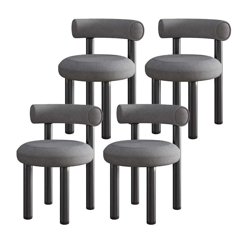 Contemporary Velvet Dining Armless Chair Metal Dining Chairs for Home Use Dark Gray 4 Piece Set Clearhalo 'Dining Chairs' 'Dining Tables & Seating' 'dining_chair' 'furn' 'furn_dining_chair' 'Furniture' 'Kitchen & Dining Furniture' 5186646