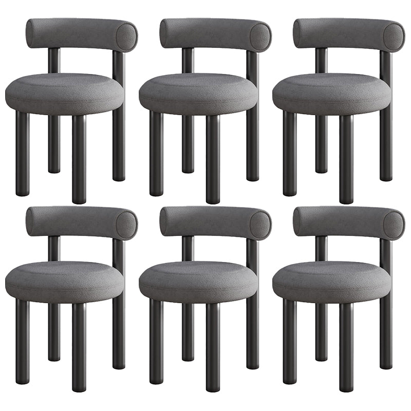 Contemporary Velvet Dining Armless Chair Metal Dining Chairs for Home Use Dark Gray 6 Piece Set Clearhalo 'Dining Chairs' 'Dining Tables & Seating' 'dining_chair' 'furn' 'furn_dining_chair' 'Furniture' 'Kitchen & Dining Furniture' 5186647