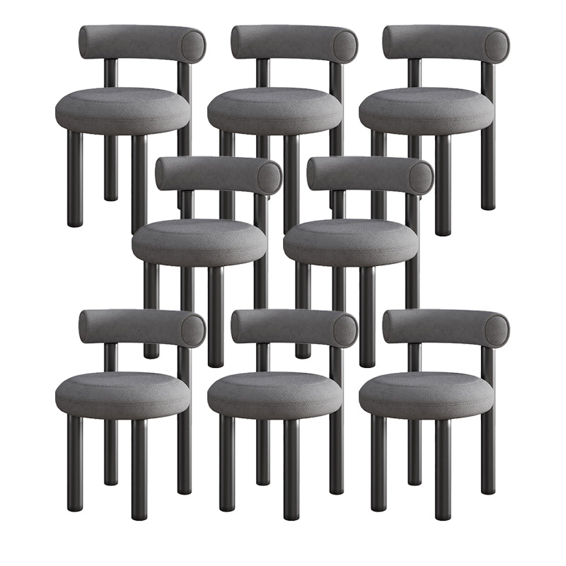 Contemporary Velvet Dining Armless Chair Metal Dining Chairs for Home Use Dark Gray 8 Piece Set Clearhalo 'Dining Chairs' 'Dining Tables & Seating' 'dining_chair' 'furn' 'furn_dining_chair' 'Furniture' 'Kitchen & Dining Furniture' 5186648