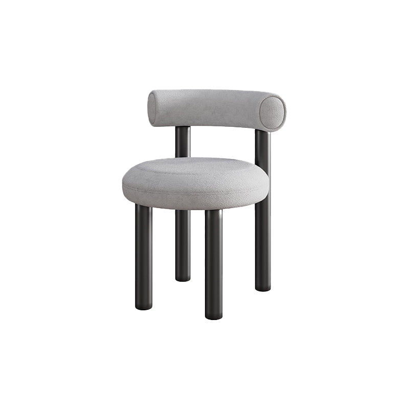 Contemporary Velvet Dining Armless Chair Metal Dining Chairs for Home Use Light Gray 1 Piece Clearhalo 'Dining Chairs' 'Dining Tables & Seating' 'dining_chair' 'furn' 'furn_dining_chair' 'Furniture' 'Kitchen & Dining Furniture' 5186649