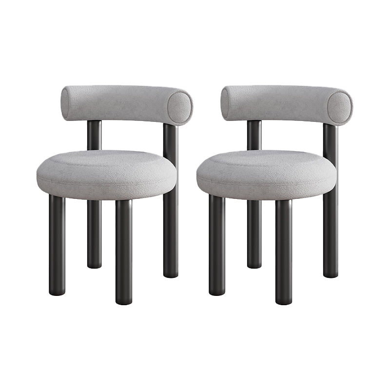 Contemporary Velvet Dining Armless Chair Metal Dining Chairs for Home Use Light Gray 2 Piece Set Clearhalo 'Dining Chairs' 'Dining Tables & Seating' 'dining_chair' 'furn' 'furn_dining_chair' 'Furniture' 'Kitchen & Dining Furniture' 5186650