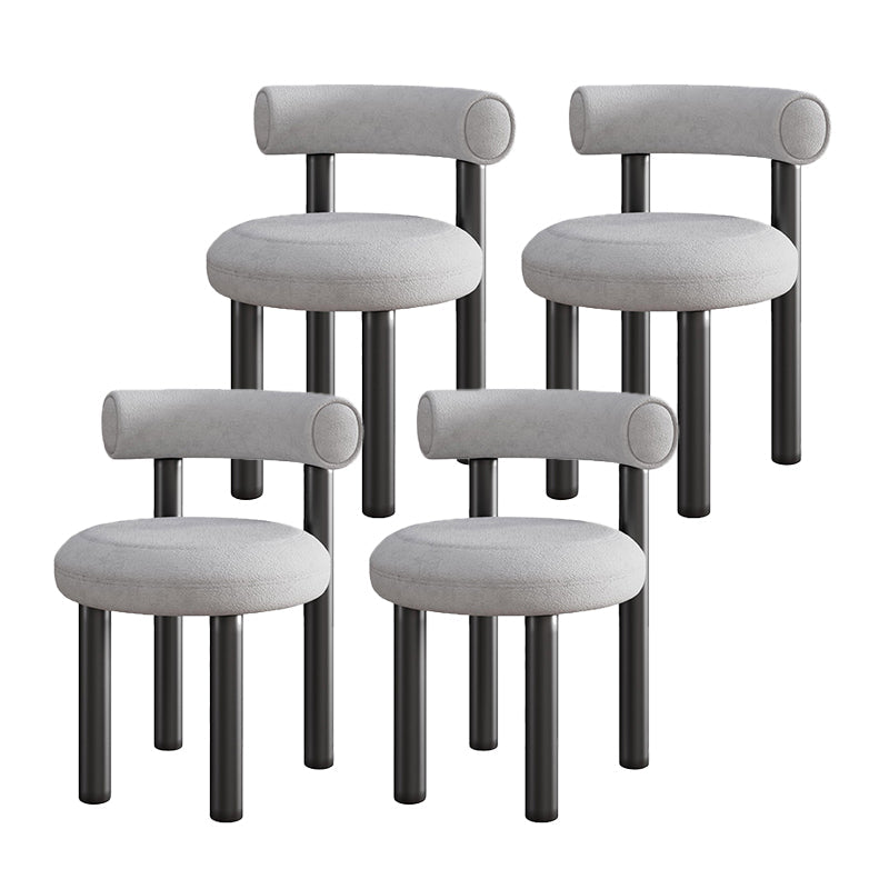 Contemporary Velvet Dining Armless Chair Metal Dining Chairs for Home Use Light Gray 4 Piece Set Clearhalo 'Dining Chairs' 'Dining Tables & Seating' 'dining_chair' 'furn' 'furn_dining_chair' 'Furniture' 'Kitchen & Dining Furniture' 5186651
