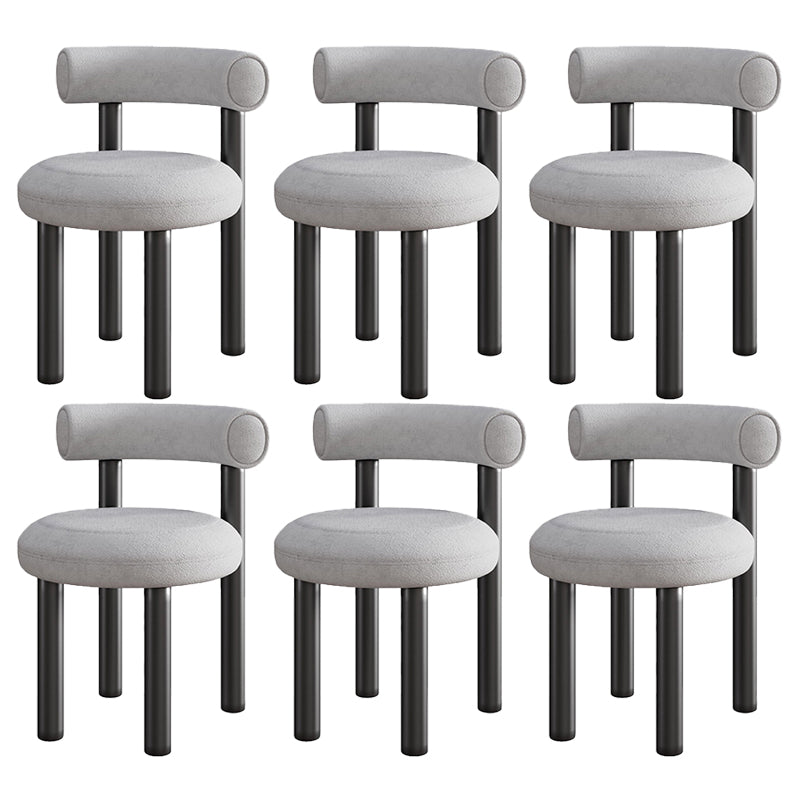 Contemporary Velvet Dining Armless Chair Metal Dining Chairs for Home Use Light Gray 6 Piece Set Clearhalo 'Dining Chairs' 'Dining Tables & Seating' 'dining_chair' 'furn' 'furn_dining_chair' 'Furniture' 'Kitchen & Dining Furniture' 5186652