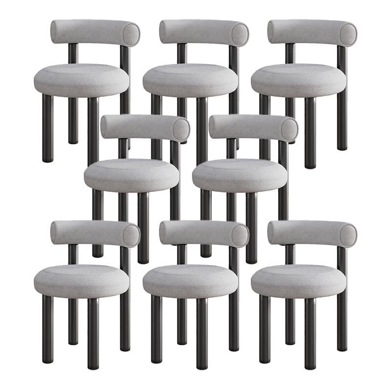 Contemporary Velvet Dining Armless Chair Metal Dining Chairs for Home Use Light Gray 8 Piece Set Clearhalo 'Dining Chairs' 'Dining Tables & Seating' 'dining_chair' 'furn' 'furn_dining_chair' 'Furniture' 'Kitchen & Dining Furniture' 5186653
