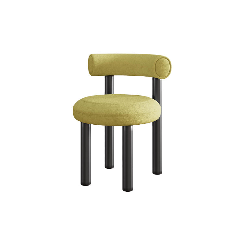Contemporary Velvet Dining Armless Chair Metal Dining Chairs for Home Use Yellow 1 Piece Clearhalo 'Dining Chairs' 'Dining Tables & Seating' 'dining_chair' 'furn' 'furn_dining_chair' 'Furniture' 'Kitchen & Dining Furniture' 5186654