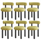 Contemporary Velvet Dining Armless Chair Metal Dining Chairs for Home Use Yellow 6 Piece Set Clearhalo 'Dining Chairs' 'Dining Tables & Seating' 'dining_chair' 'furn' 'furn_dining_chair' 'Furniture' 'Kitchen & Dining Furniture' 5186657