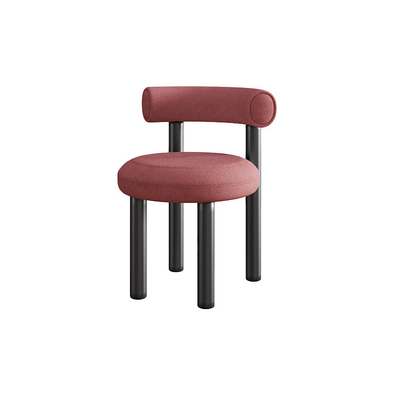 Contemporary Velvet Dining Armless Chair Metal Dining Chairs for Home Use Dark Pink 1 Piece Clearhalo 'Dining Chairs' 'Dining Tables & Seating' 'dining_chair' 'furn' 'furn_dining_chair' 'Furniture' 'Kitchen & Dining Furniture' 5186664